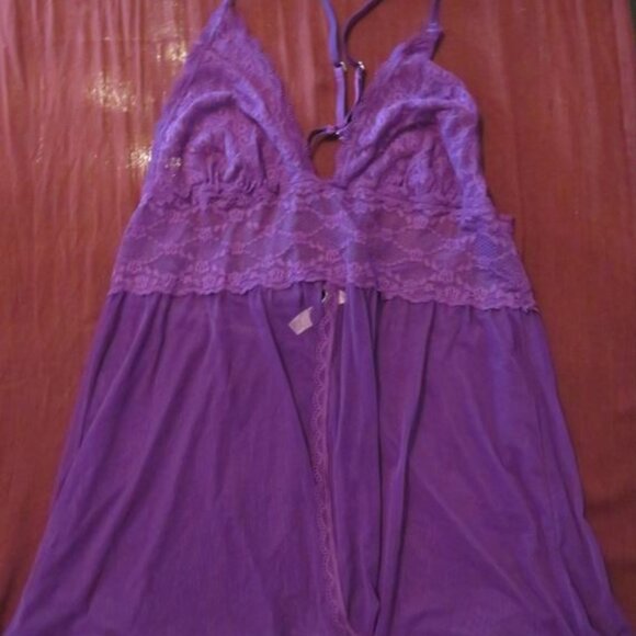 Victorias Secret | Size XL | Purple Babydoll Chemise Lingerie Intimate Thong Set - Picture 1 of 13